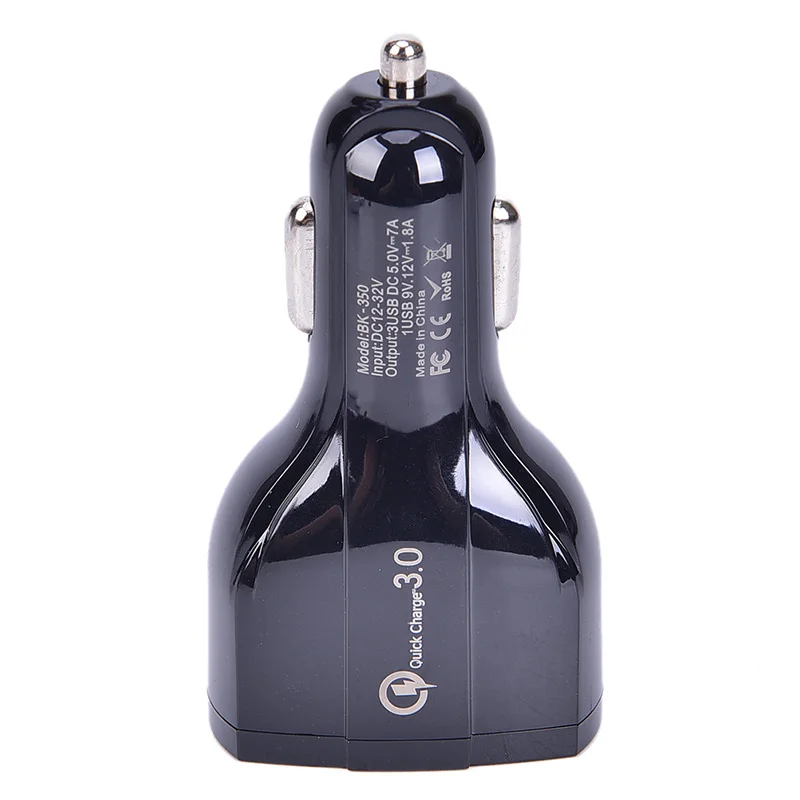 QC3.0 адаптер быстрой зарядки 2 USB порта + type-C быстрое автомобильное зарядное