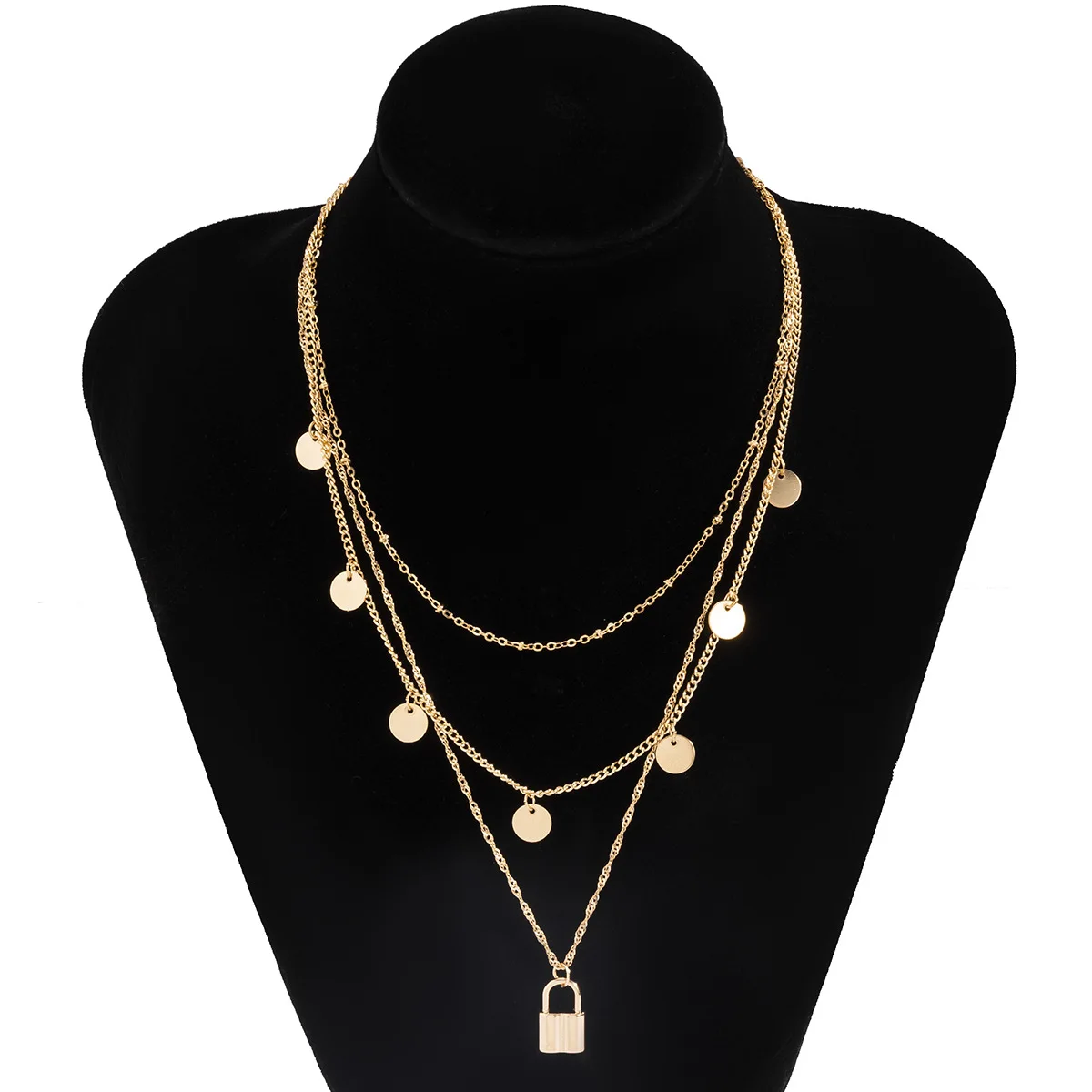 

YOUVI Tassel Chain Necklaces Sequin Gold Color Bohemia Fashion Long Lock Pendant Choker Men Necklace Jewelry Charms Collar