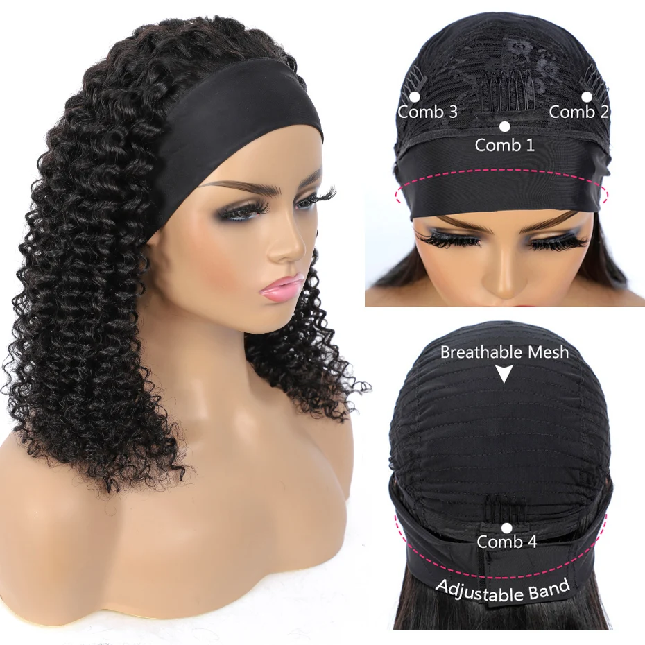 

Gabrielle Cheap Headband Wig for Black Women Colored Curly Human Hair Wigs Glueless Head Band Half Wigs Brazilian Remy Hair