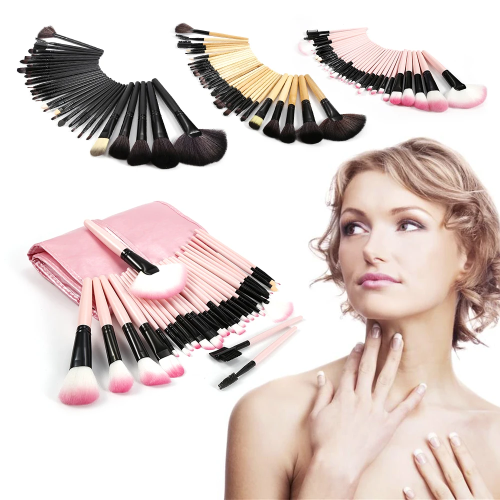 

Makeup Brushes with Bag Contour Foundation Powder Eyeshadow Lip Blush Makeup Tool 24pcs