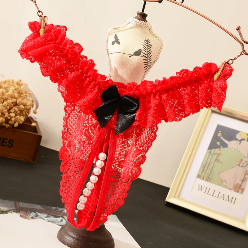 Трусики-стринги женские с открытой промежностью бисером | Тематическая одежда и