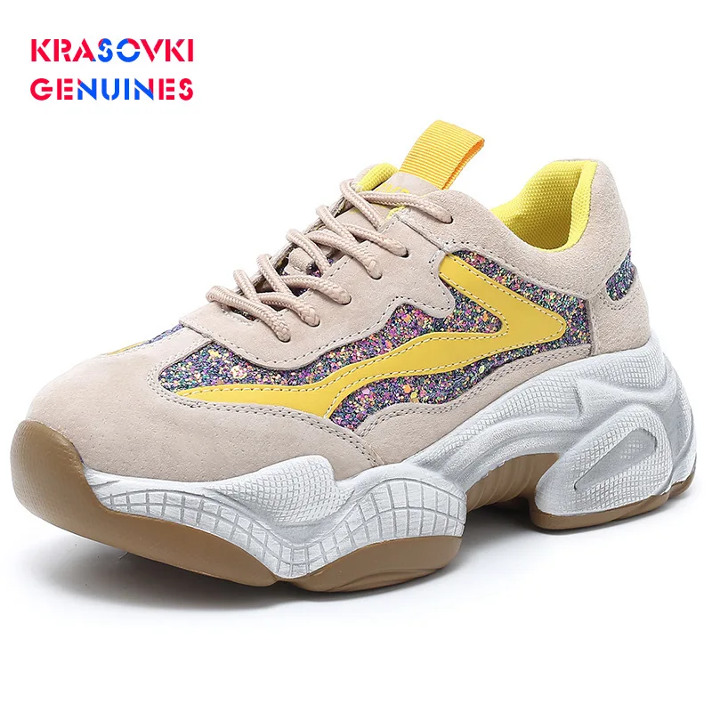 Женские кроссовки из натуральной кожи красного цвета Прямая поставка Сезон