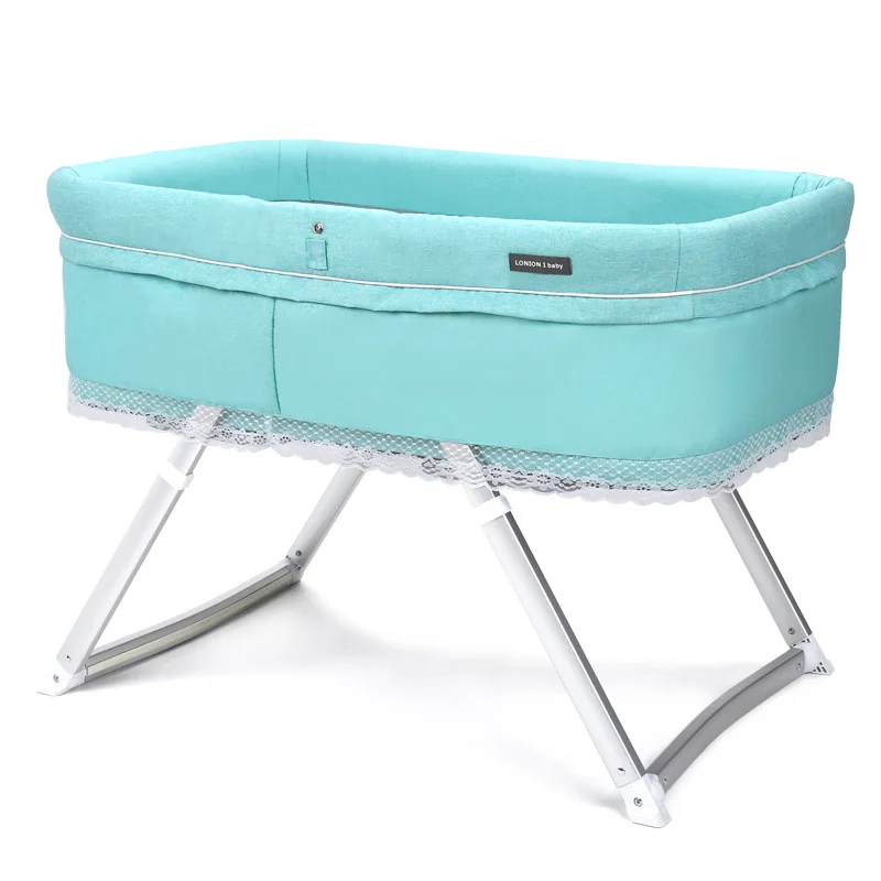 Baby Bed BB Baby Multifunctional European Portable Travel Cradle Bed Ultra-Light Folding Bed sleeping with mom - Цвет: Белый
