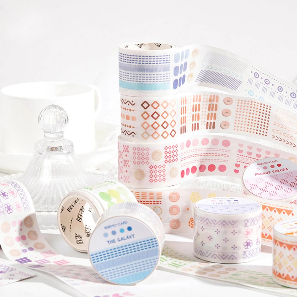 

1 Roll Basic Embroidery Graphics Washi Tape DIY Diary Album Decorative Paper Stickers Masking Tapes