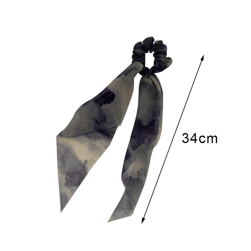 

1PC New Women Scrunchie Ribbon Elastic Hair Bands Bow Scarf Ink Tie dye Head Band for Girls Ladies Ropes Ties Hair Accessories