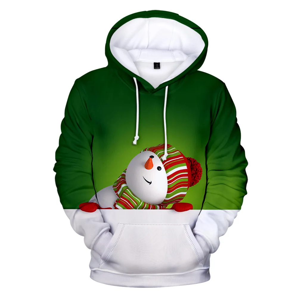 

Spring Autumn Snowman Element Hoody Sweatshirt 3D Cartoon Christmas Kpop Hoodies Gift Boy/Girl Casual Long Sleeve Coats
