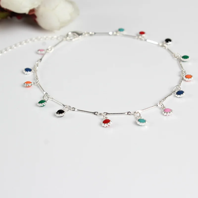 Простой Подсолнух ручной работы Footchain ножные браслеты богемный кулон на пляж