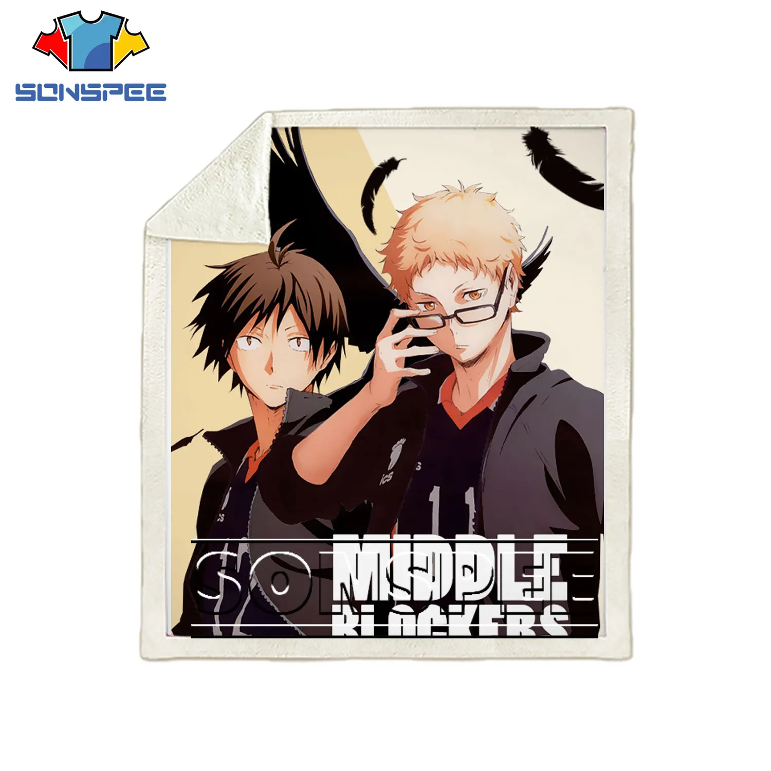 

SONSPEE Sofa Bedding Patterned Car Haikyuu Office Harajuku Volleyball Boy Stuffed Blanket Bedspread Travel Soft Outing Quilt