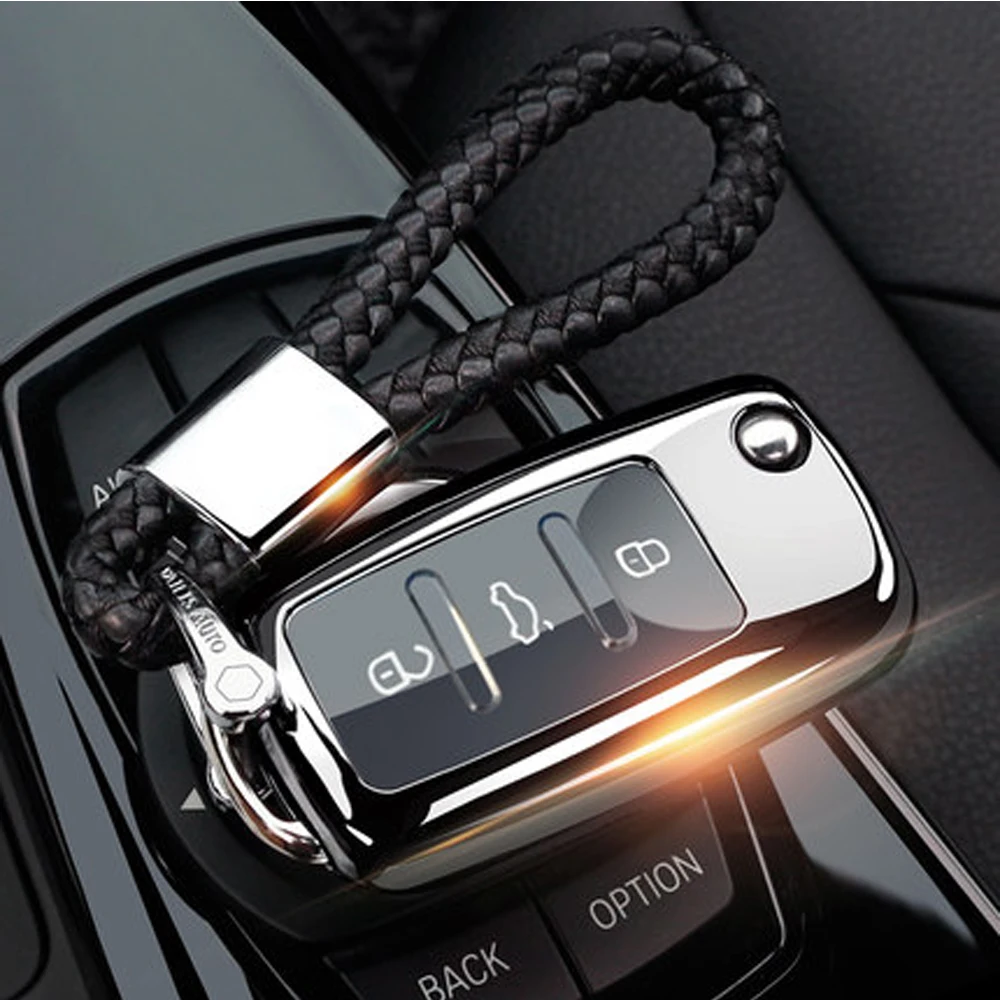 Чехол для ключей автомобиля для Volkswagen VW Golf Bora Jetta POLO GOLF Passat Touran Ibiza Leon Octavia, полностью защищающий ТПУ мягкий чехол