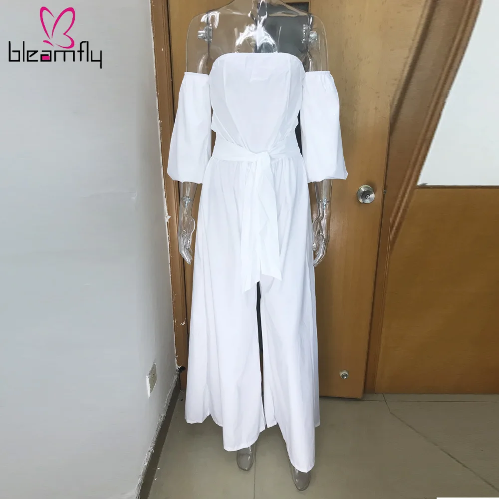 Новинка 2019 летний женский комбинезон с открытыми плечами и вырезом лодочкой