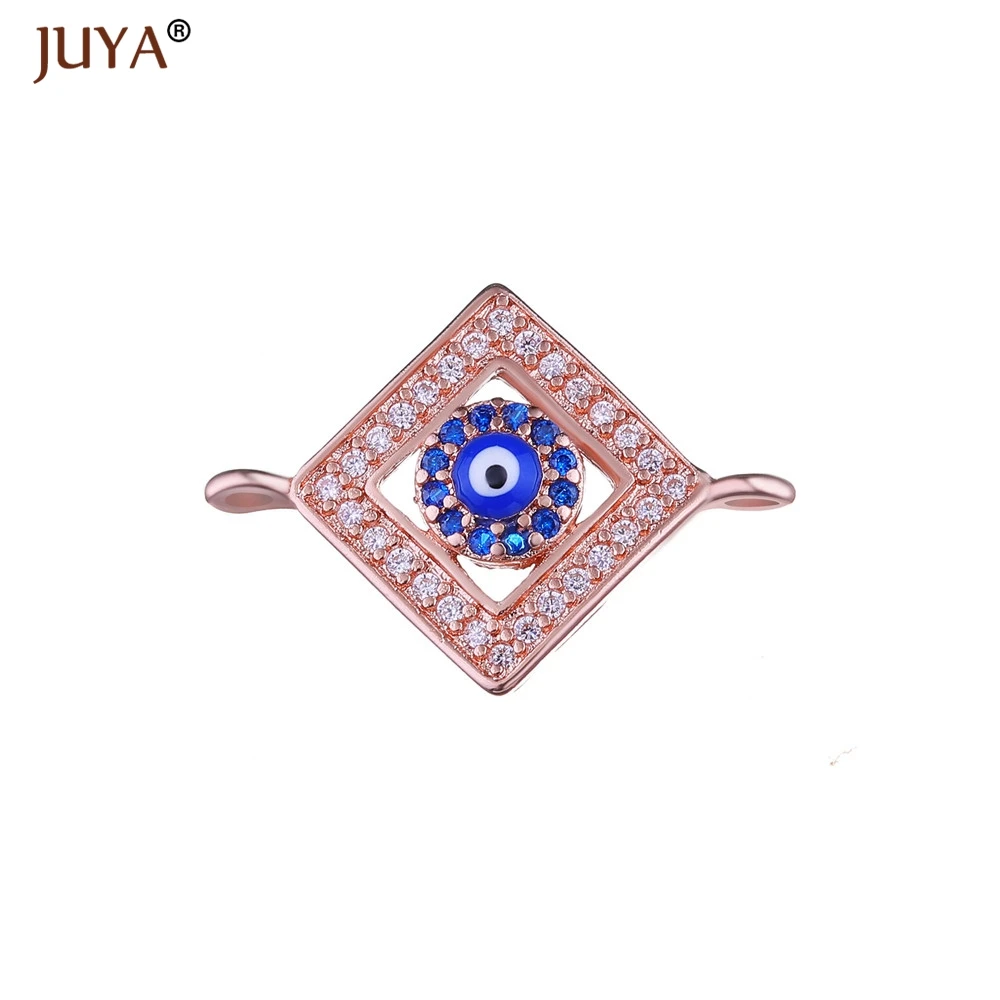 rose gold Juya модный материал для изготовления украшений 10 типов греческого глаза/Турецкий глаз/чармы «от дурного глаза» разъемы для ювелирных изделий DIY ремесло - Цвет: rose gold