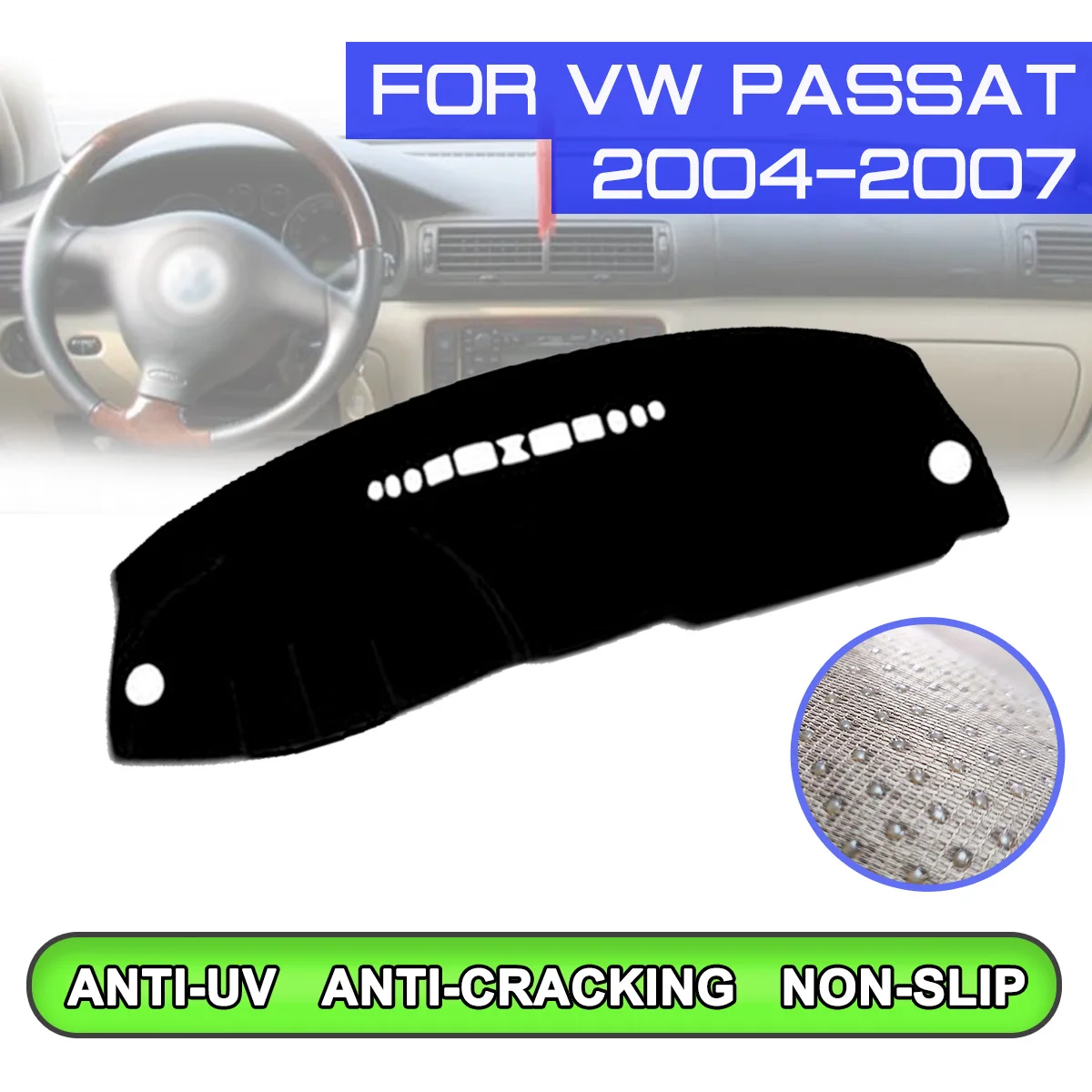 

Car Dashboard Mat Anti-dirty Non-slip Dash Cover Mat UV Protection Shade for Volkswagen Passat 2004 2005 2006 2007