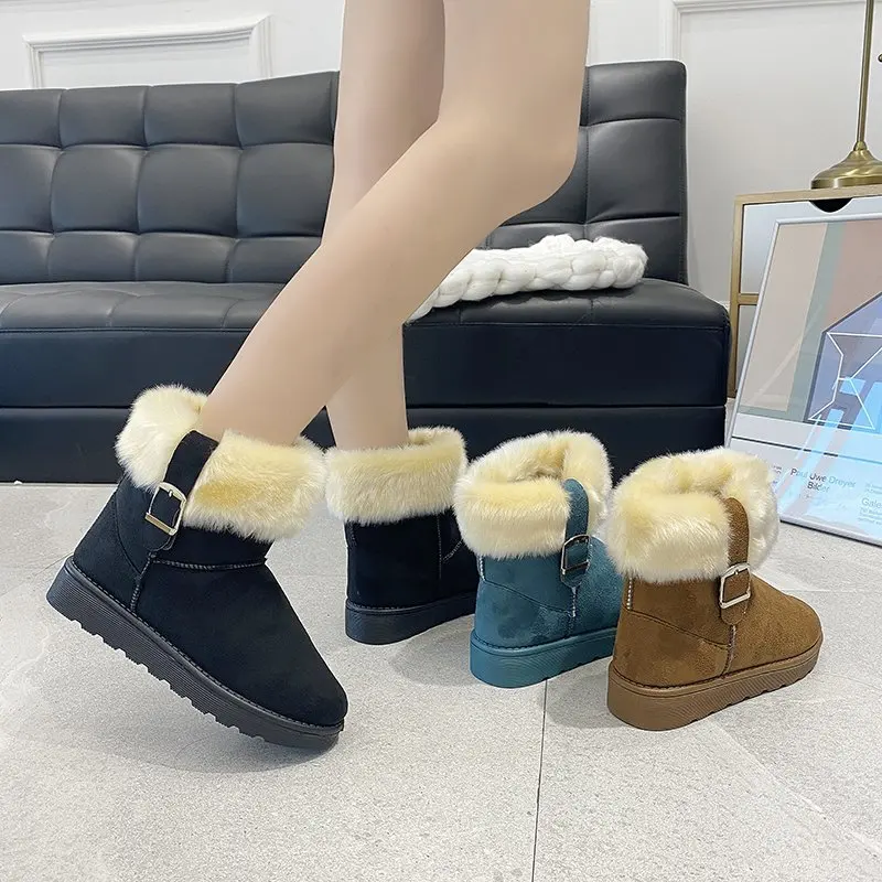 

2021 Winter Hot Snow Boots Cotton-Padded Shoes with Velvet Women's Shoes Winter Boots Women Booties Woman