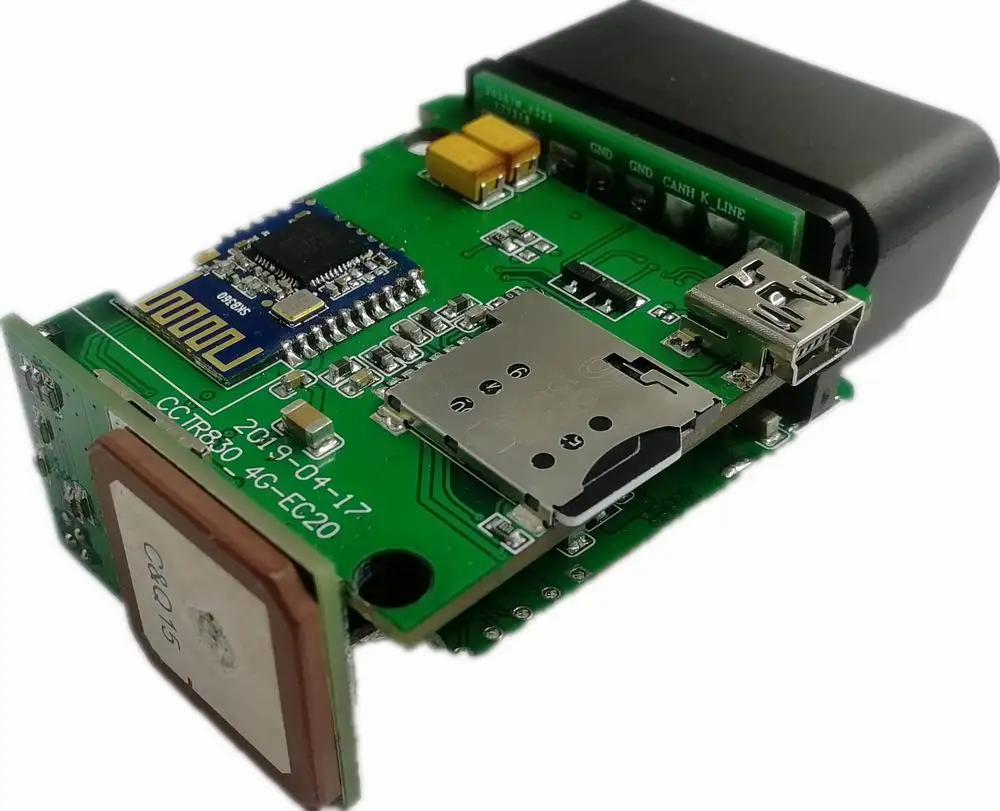 GPS-трекер для автомобиля 4G LTE с интерфейсом OBD II функцией отслеживания рабочего
