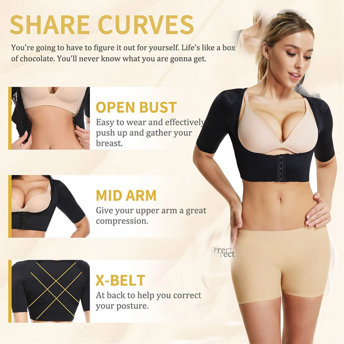 Корректор осанки для спины и плеч формирователь рук Корректирующее белье