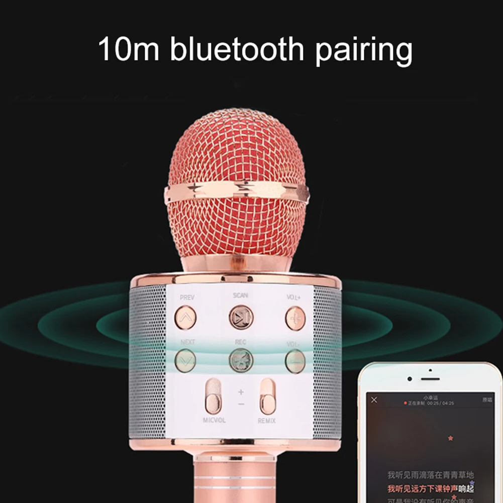 WS 858 bluetooth караоке микрофон беспроводной Профессиональный динамик consender ручной микрофон Радио Студия Запись микрофон