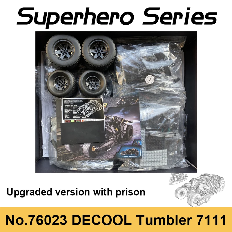DECOOL 7111 Супер-герои большой конструктор летучая мышь колесо неваляшка кирпичи