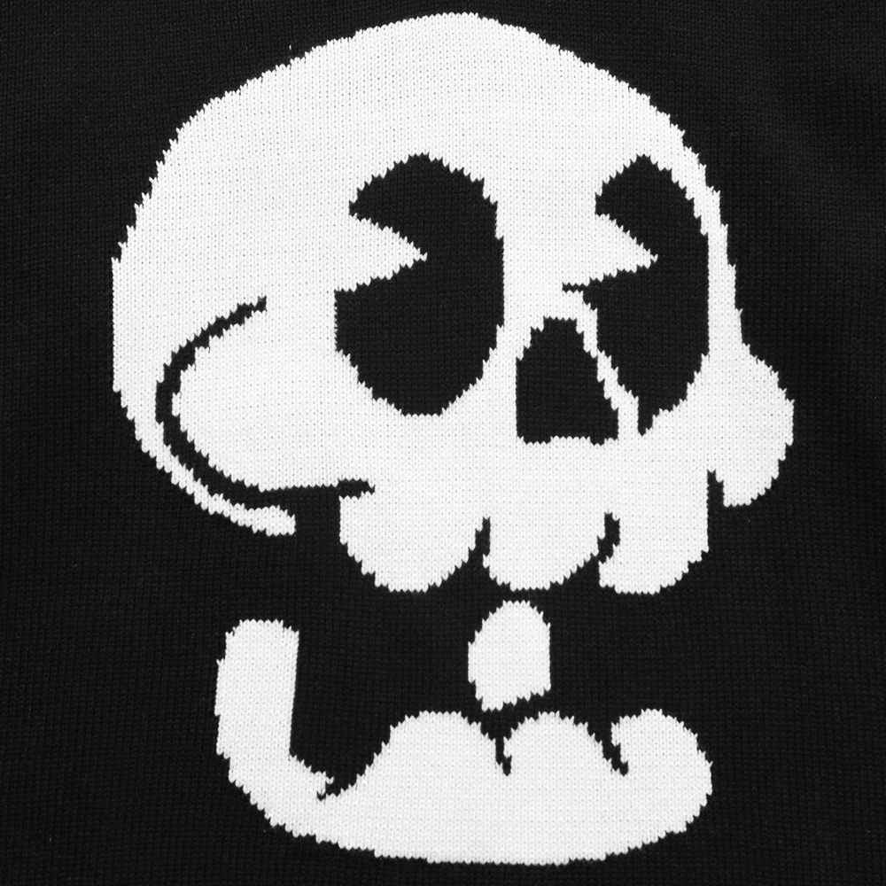 Свитер женский/мужской с черепами повседневный вязаный хлопковый пуловер в