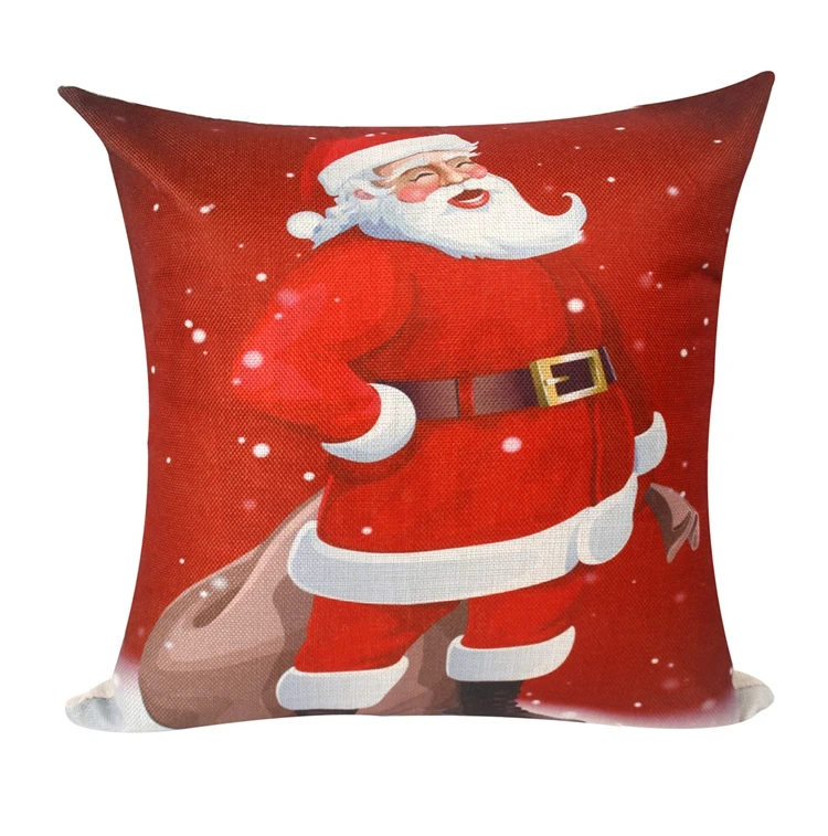 Cushion cover 40 Navidad Рождественский чехол для подушки с рождественским декором для дома рождественские украшения олень Санта Клаус счастливый год - Цвет: Cushion cover 40