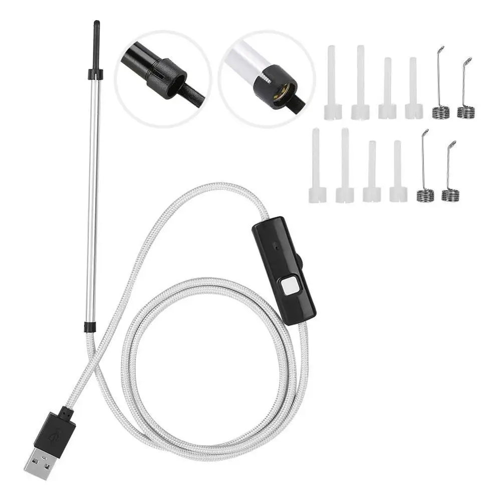 2 цвета цифровой USB светодиодный отоскоп ушной HD визуальная камера область