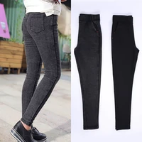 new girls pants spring autumn baby jeans for girls kids clothes black denim elastic waist trousers slim casual childrens jeans