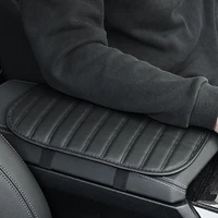 pu leather car armrest mat box cover auto arm rest covers storage cars storage carpet protector pad car styling auto black strip
