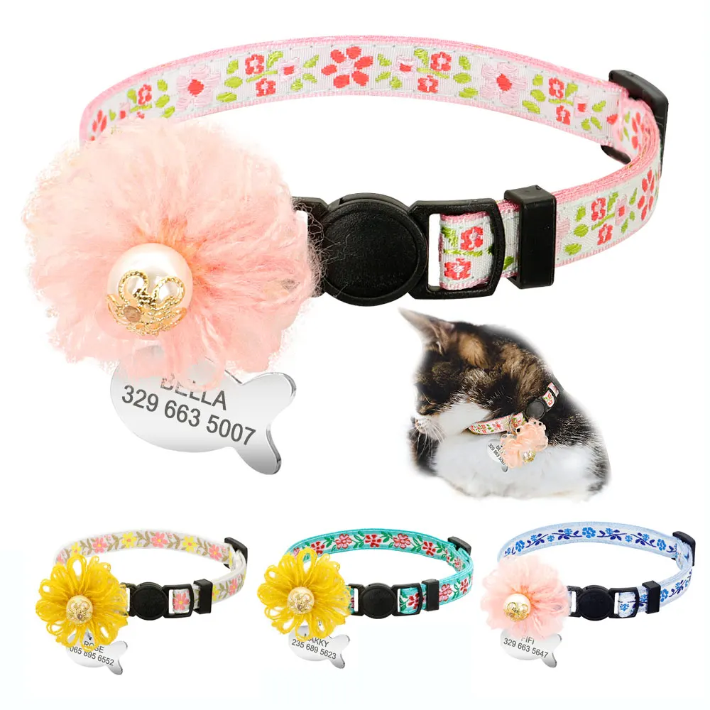 Подгонянный ошейник для кошек быстросъемные ошейники милые персонализированные