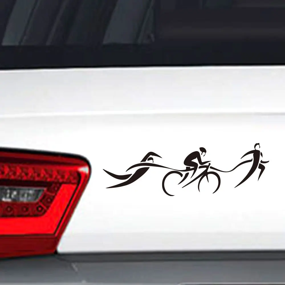 

Removable Triathlon Car Sticker Decal Automobile decoration ANY SIZE waterproof Vinyl Car Rear window door Sticker decor HY1753