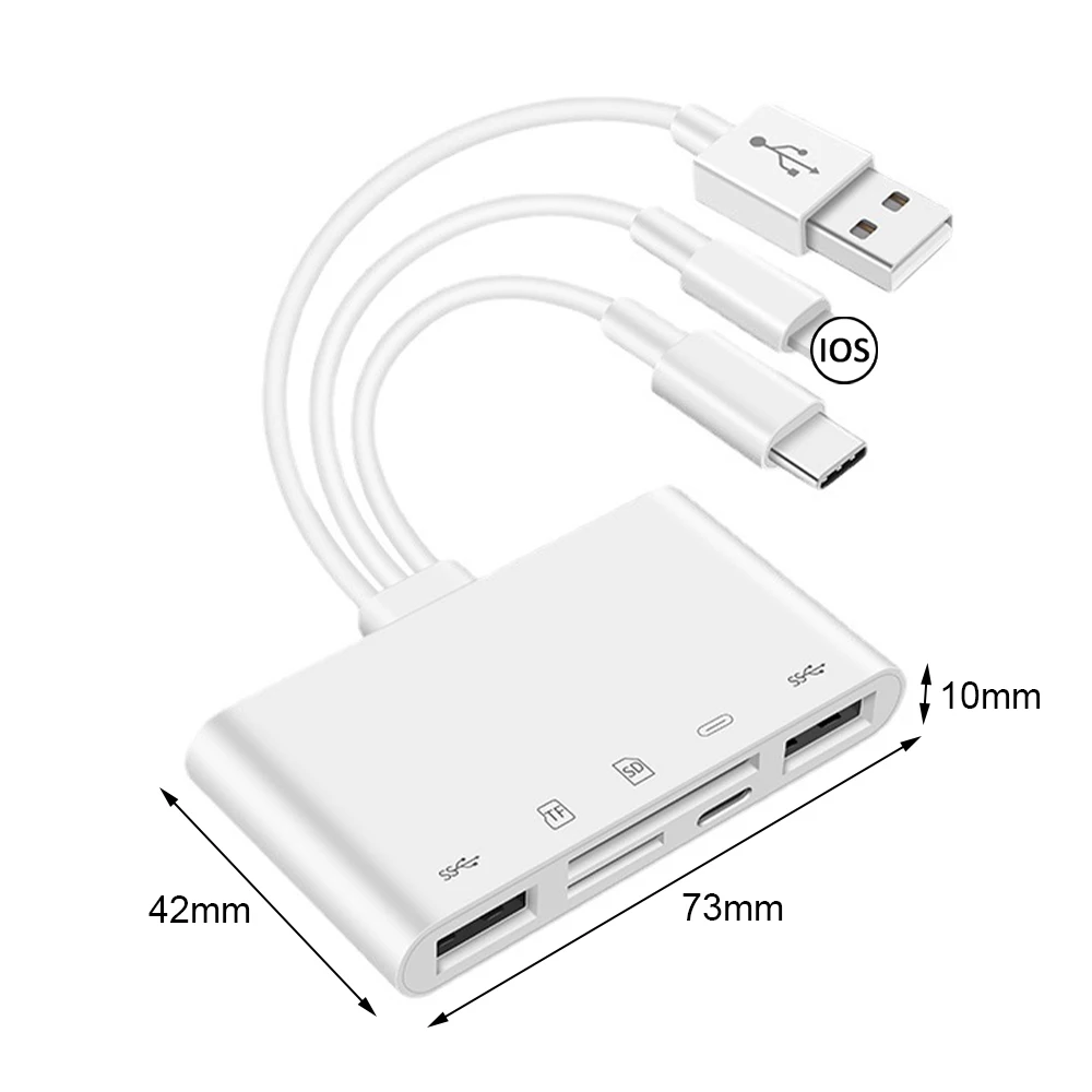 USB хаб 5 в 1 для iPhone Android планшетов SD/TF карт|Кабели мобильных телефонов| |