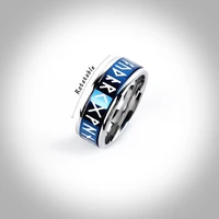 stainless steel odin norse viking amulet rune fashion style men and women fashion words retro rings jewelry