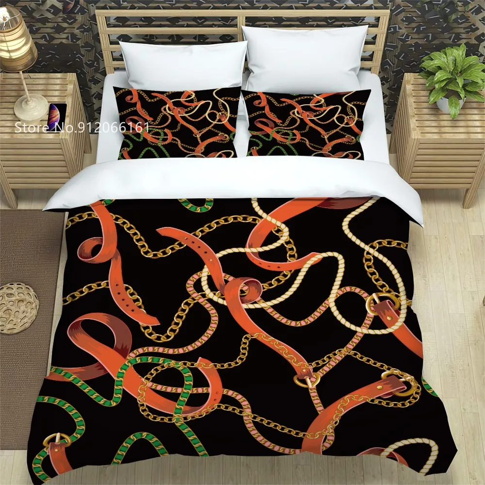 Винтажный комплект постельного белья в стиле барокко с 3D принтом пеньковая