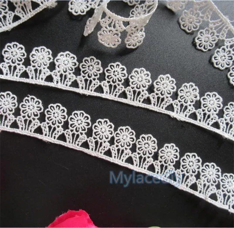 3 м 20 мм растворимый полиэстер маленькими цветочками с узором из пайеток в