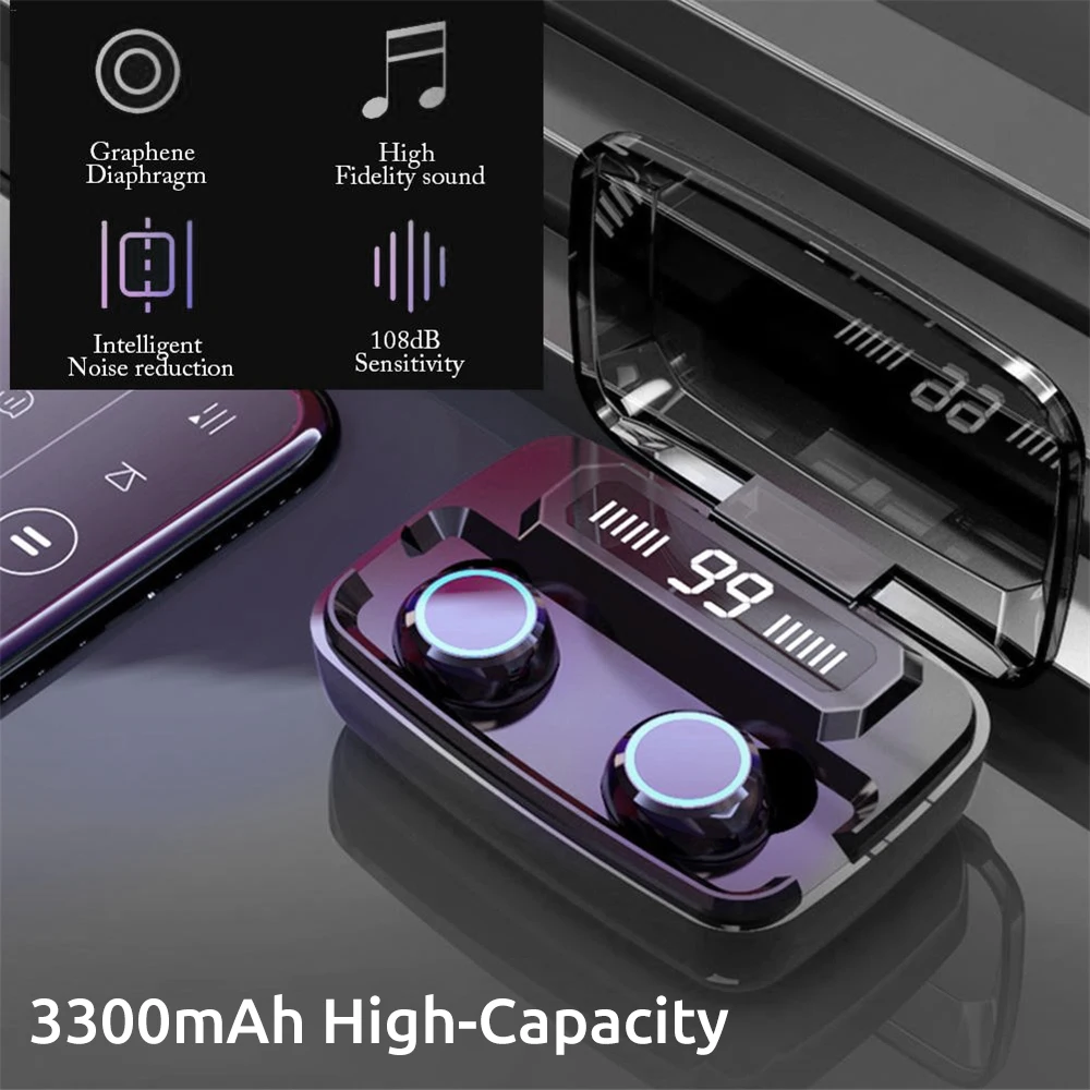 Новейший M11 Mini TWS наушник со светодиодный цифровым дисплеем сенсорный 5 0 IPX7