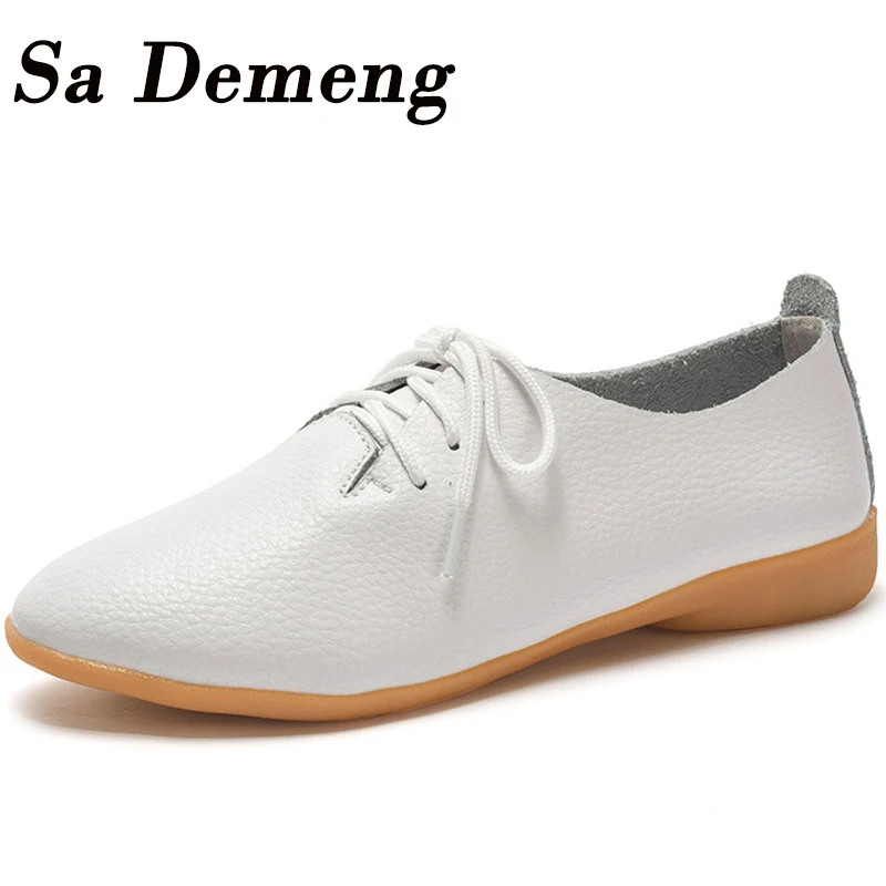 Sa Demeng/осенние женские туфли оксфорды Балетки на плоской подошве Женские мокасины