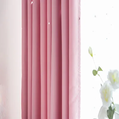 pink ZISIZ современные блестящие звезды дети затемненные шторы для детей мальчик девочка спальня гостиная на заказ драпировка из тюля Cortinas - Цвет: pink