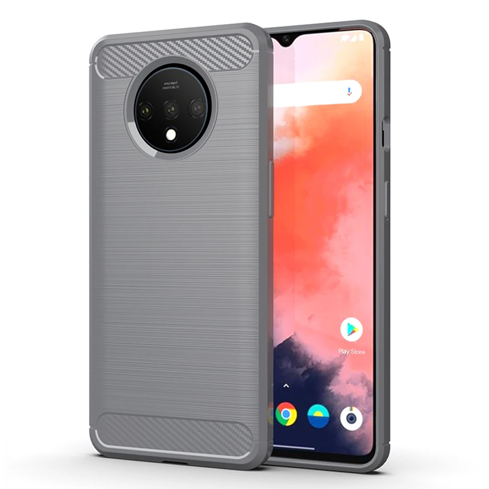 Для OnePlus 7t чехол 1 + мягкий из углеродного волокна задняя крышка Capa для Pro