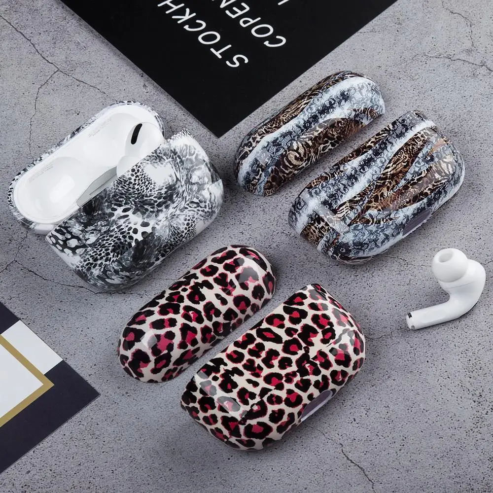 Леопардовый принт &quotнаушники&quot Чехол для Airpods Pro жесткие ПК-Чехлы леопардовый