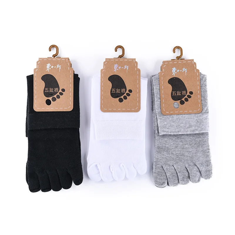 

Unisex Toe Socks Men and Women Five Fingers Socks Breathable Cotton Socks Sports Running Solid Color Black White Grey happy Soks