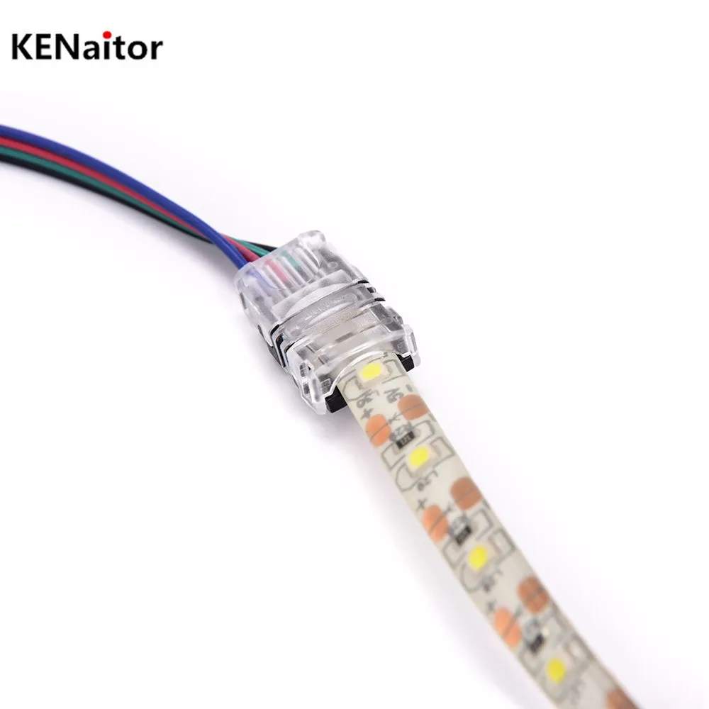 RGB-коннектор Ip65 5 шт./лот 4 контакта 10 мм для светодиодных лент 5050 SMD
