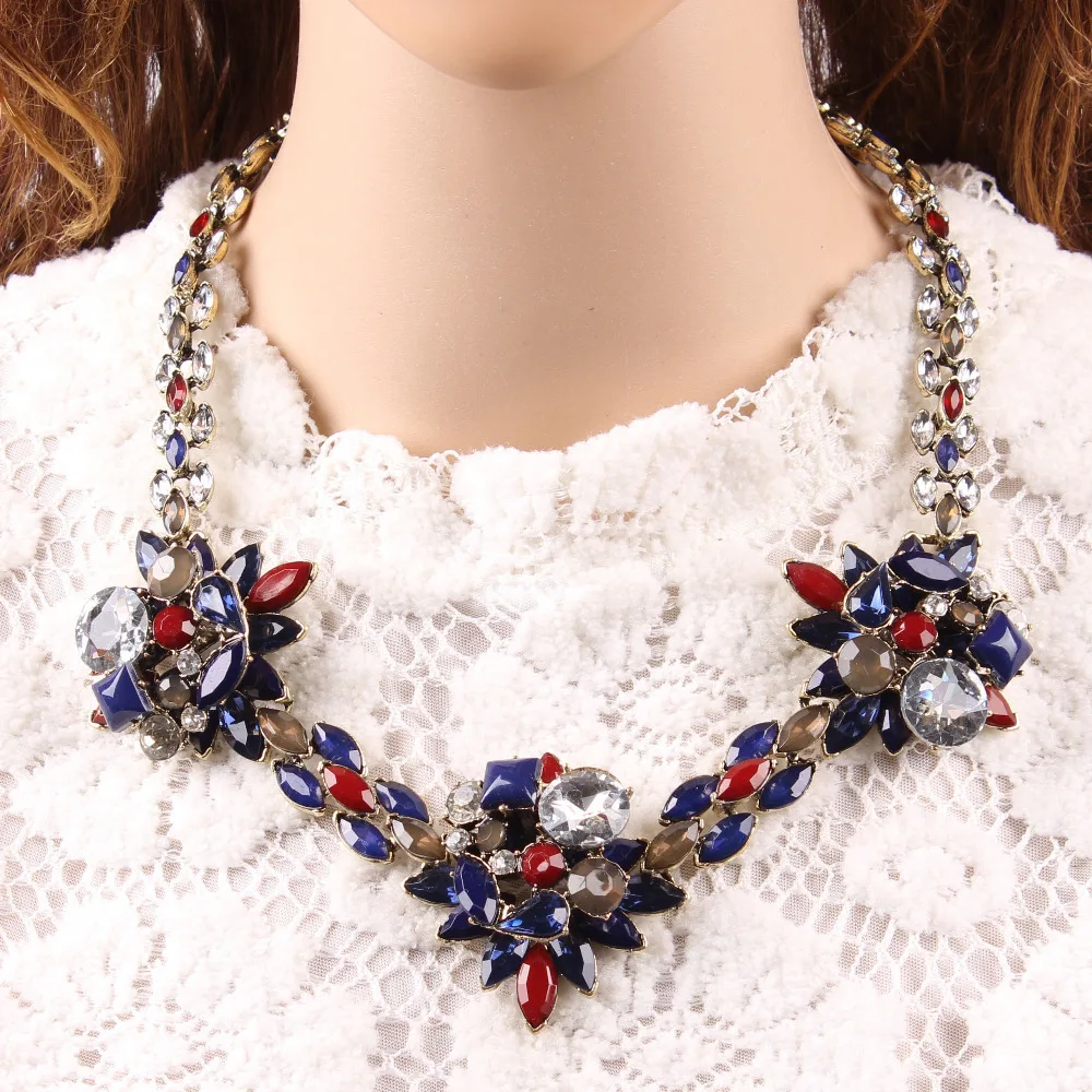 Новая модель модный дизайн Роскошная подвеска массивное хрустальное ожерелье