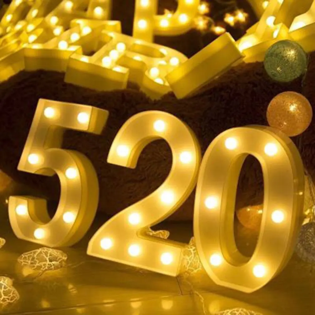 

Shape 5 INS hot English letter light LED symbol modeling lamp wedding digital light birthday proposal white light