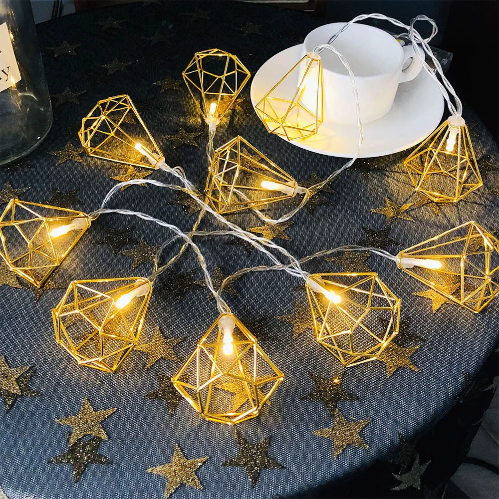 Novelty LED Fairy Lights 10 Metal String Light Battery Operated Party christmas lights for Halloween Wedding Decoration | Дом и сад