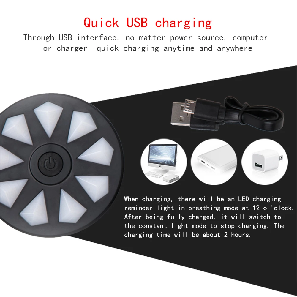 Велосипедная задняя фара Предупреждение USB Перезаряжаемый велосипедный фонарь