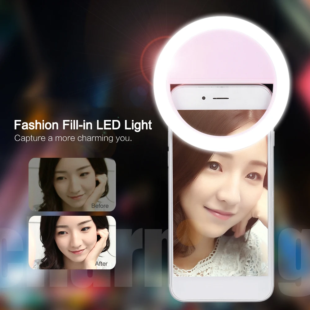 Мини светильник Andoer 36 светодиодов 3 режима встроенный аккумулятор|led selfie ring light|ring