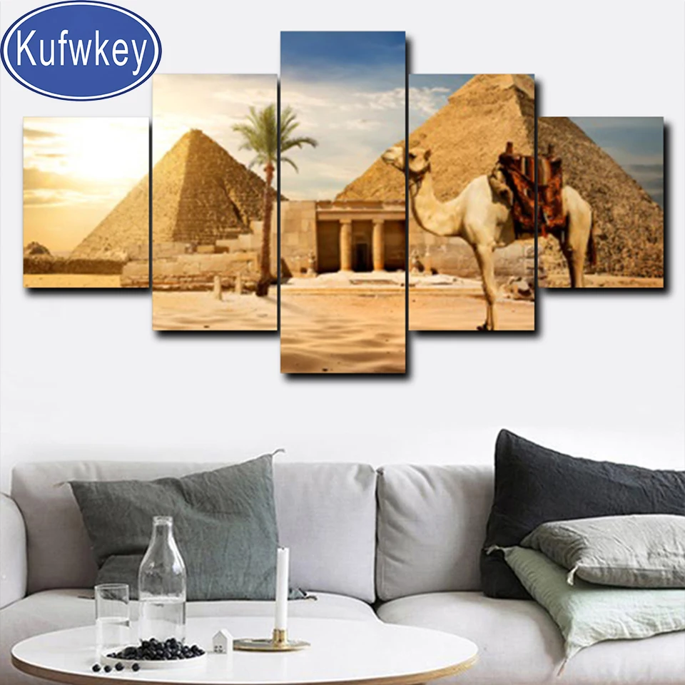

5D diy Diamond embroidery Desert Camels Egypt Cairo painting Full drill craft cross stitch kit Home decors New Year Gift 5 Piece