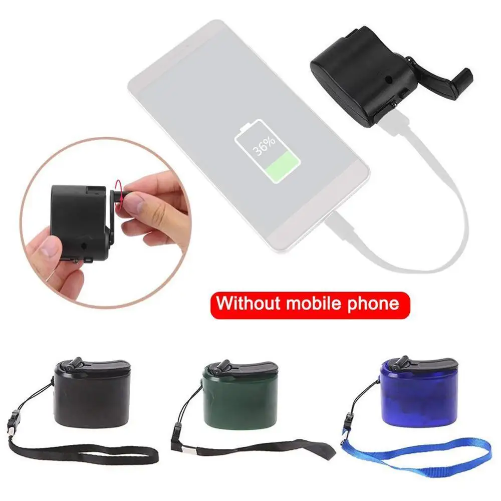 USB Phone Charger Charging Emergency Hand Crank Power Dynamo Portable For Camping Hiking Outdoor Mobile SOS EDC tools | Мобильные