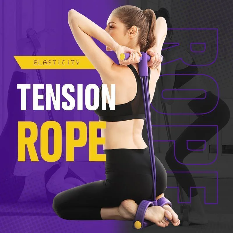 

Tension Rope 4 Tube Puller Pedal Ankle Abdominal Exerciser Fitness Elastic Sit Up Pull Rope Home Gym Sport Training Equipment