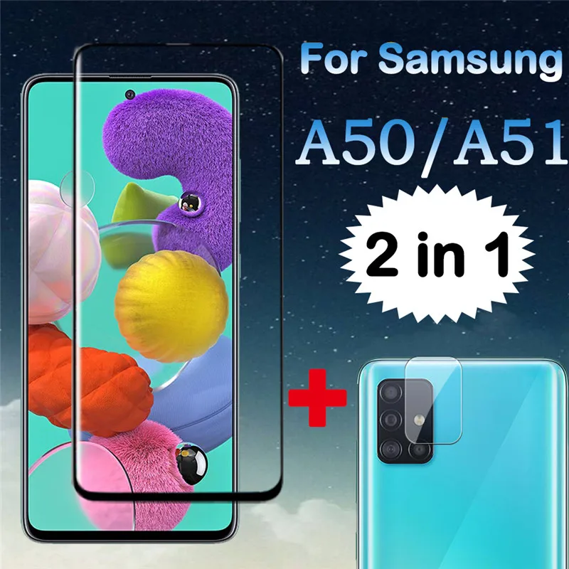 Защитное стекло для Samsung Galaxy a50 a51 2 в 1 экрана пленка камеры | Мобильные телефоны и