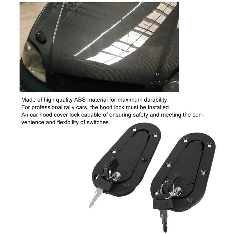 

Racing Car Hood Pin Engine Bonnet Latch Lock Kit Refitting with Keys Hood Lock Hood Mount Universal Auto Parts Accessories