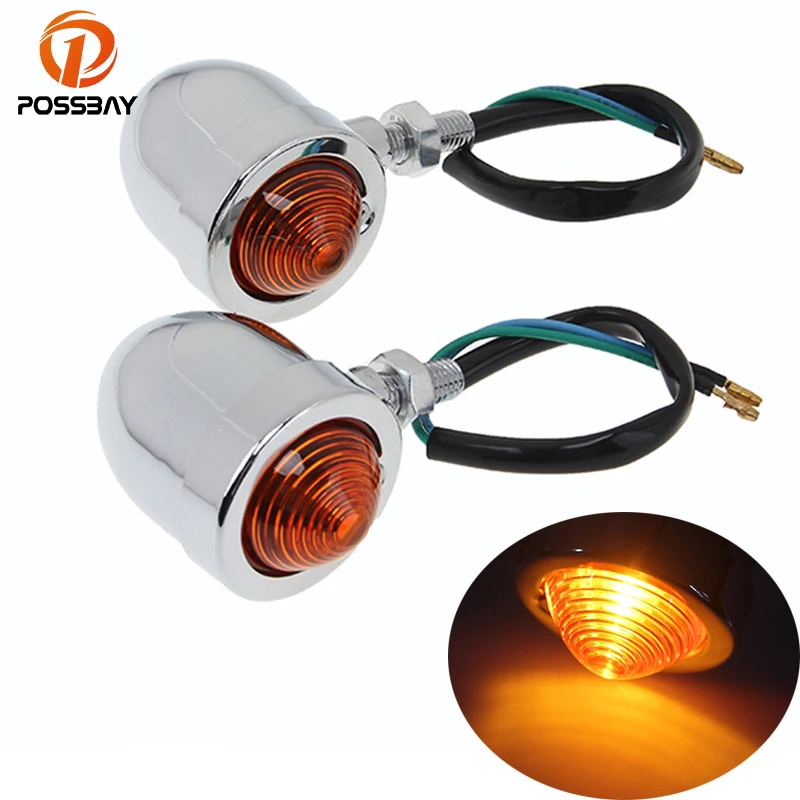 POSSBAY универсальные алюминиевые указатели поворота мотоцикла фонари желтого